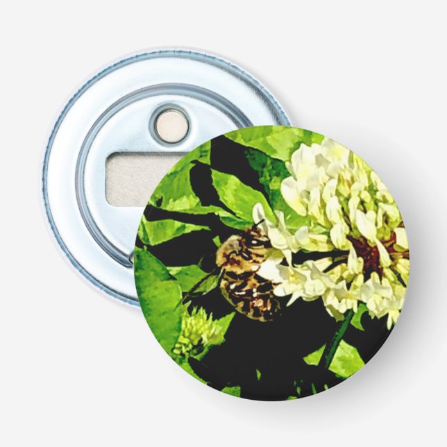 Bumble Bee Button Bottle Opener (Front)