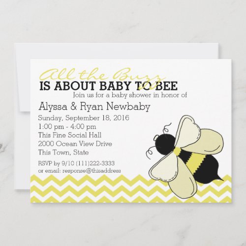 Bumble Bee Buzz Baby Shower Card