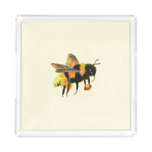 Bumble Bee carrying pollen  Acrylic Tray