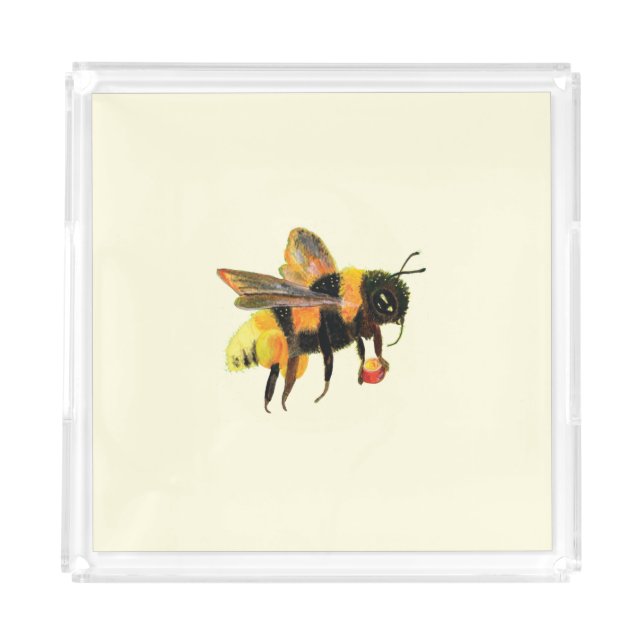 Bumble Bee carrying pollen  Acrylic Tray (Front)