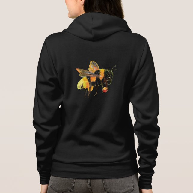 Bumble Bee Carrying Pollen   Hoodie (Back)