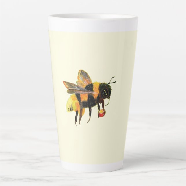 Bumble Bee carrying pollen  Latte Mug (Front)