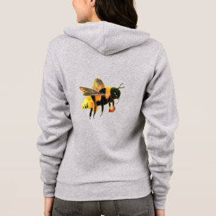 Bumble Bee Carrying Pollen Light Gray Hoodie