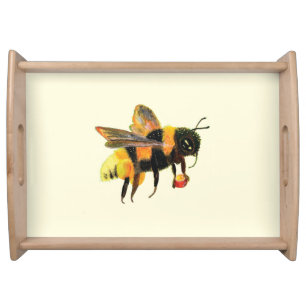 Bumble Bee carrying pollen   Serving Tray