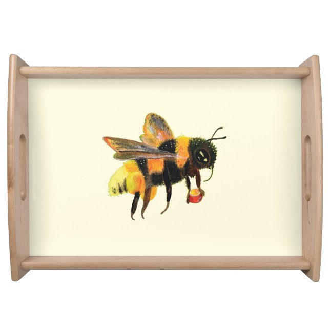 Bumble Bee carrying pollen   Serving Tray (Front)
