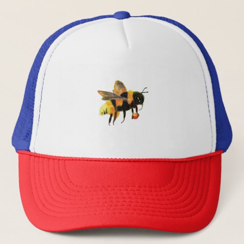 Bumble Bee Carrying Pollen   Trucker Hat