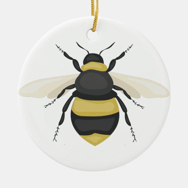 Bumble Bee Ceramic Ornament (Front)