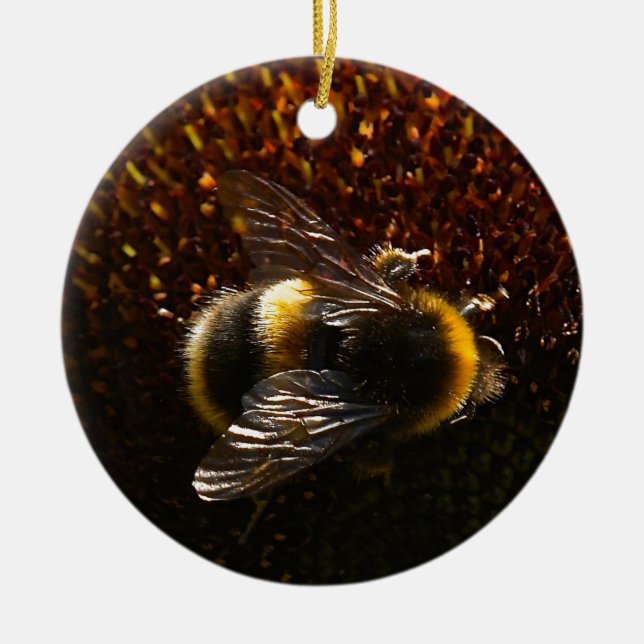 Bumble Bee Ceramic Ornament (Front)