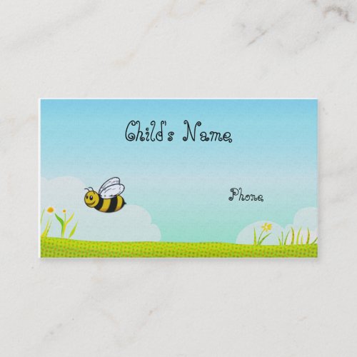 Bumble Bee Children's Calling Card Business Card