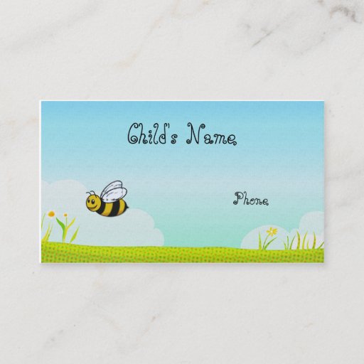 Customizable Bumble Bee Children's Calling Card Business Card