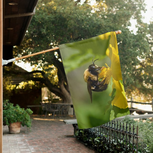 Bumble Bee Closeup House Flag (In SItu)