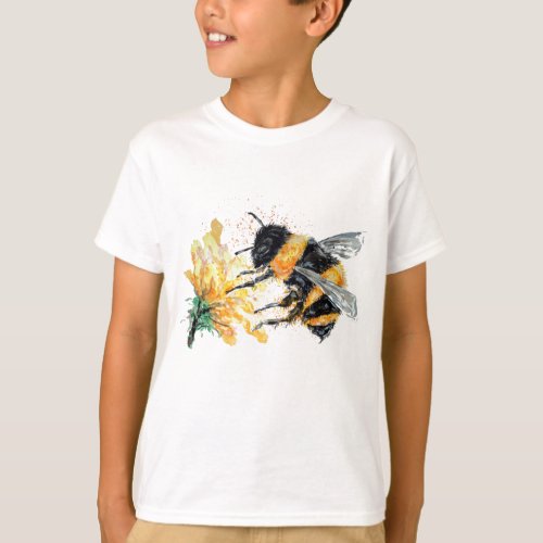 Bumble Bee collecting Pollen Kids T_Shirt