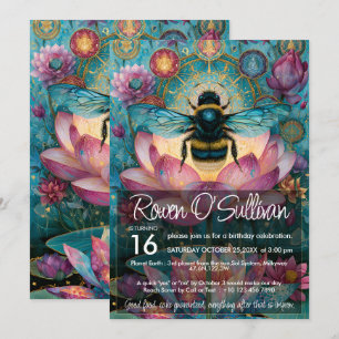 Bumble Bee Colorful Animal Lover Design Invitation