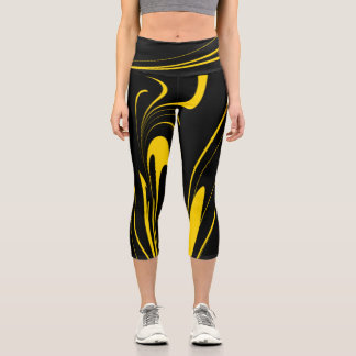 Bumble Bee Colors Capri Leggings