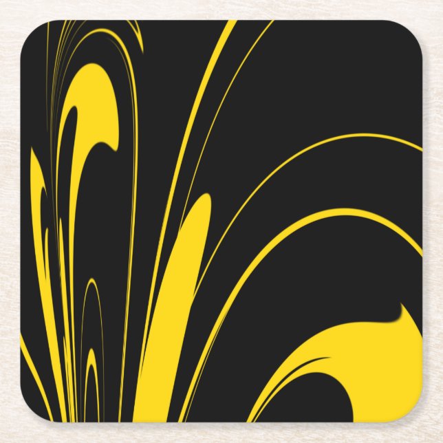 Bumble Bee Colors Square Paper Coaster (Front)
