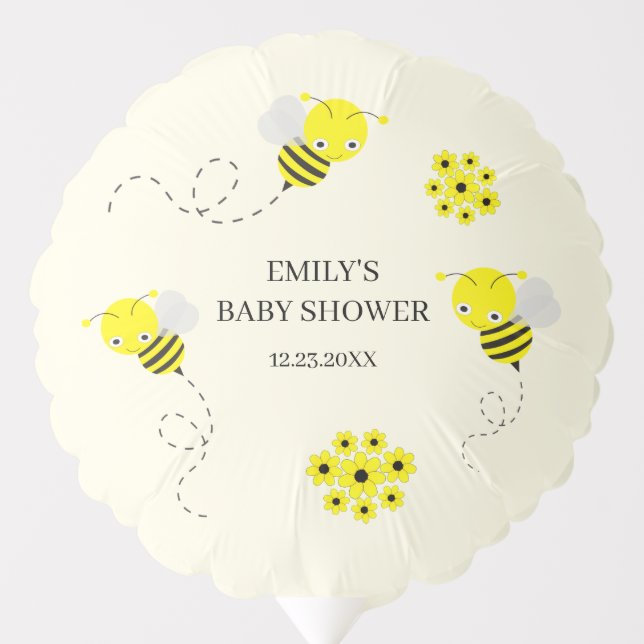 Bumble Bee Custom Baby Shower Balloon (Front)