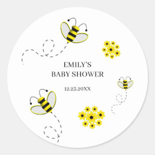 Bumble Bee Custom Baby Shower Classic Round Sticke Classic Round Sticker