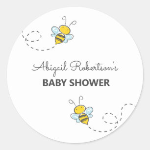 Bumble Bee Custom Baby Shower Classic Round Sticke Classic Round Sticker