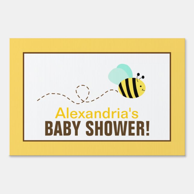 Bumble Bee Custom Baby Shower Yard Sign (Front)