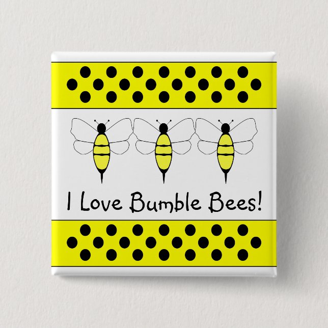 Bumble Bee Customizable Button (Front)