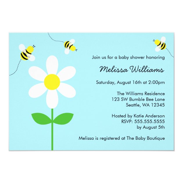 daisy baby shower invitations