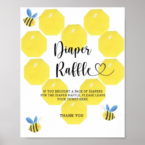 Bumble Bee diaper raffle Poster