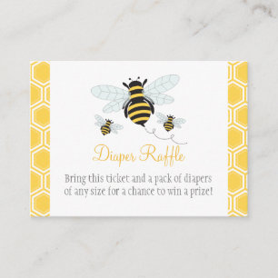 Bumble Bee Diaper Raffle Ticket Enclosure Card