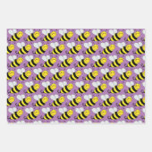 Bumble Bee Different Colored Wrapping Paper Sheets (Front)