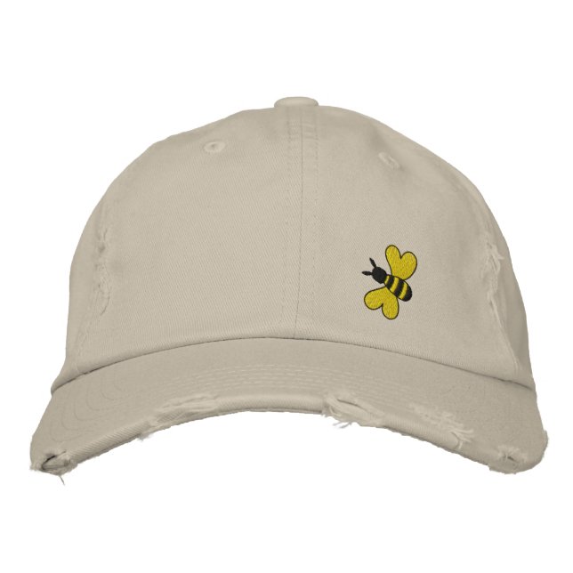 Bumble Bee Embroidered Baseball Cap (Front)