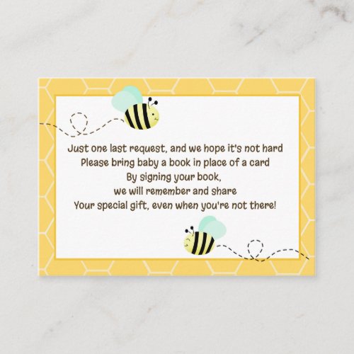 Bumble Bee Enclosure Book Request Cards