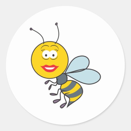 Bumble Bee Face Classic Round Sticker