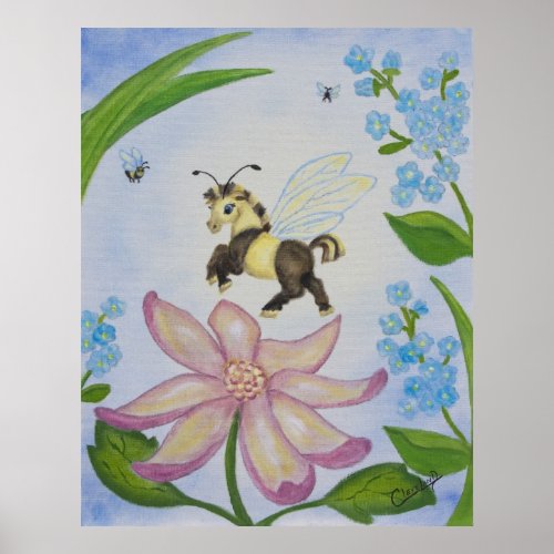 Bumble Bee Fantasy Horse Poster