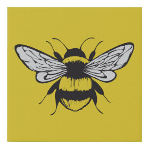 Bumble Bee Faux Canvas Print