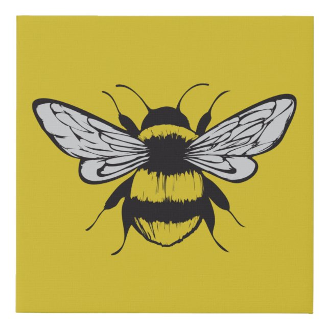 Bumble Bee Faux Canvas Print (Front)