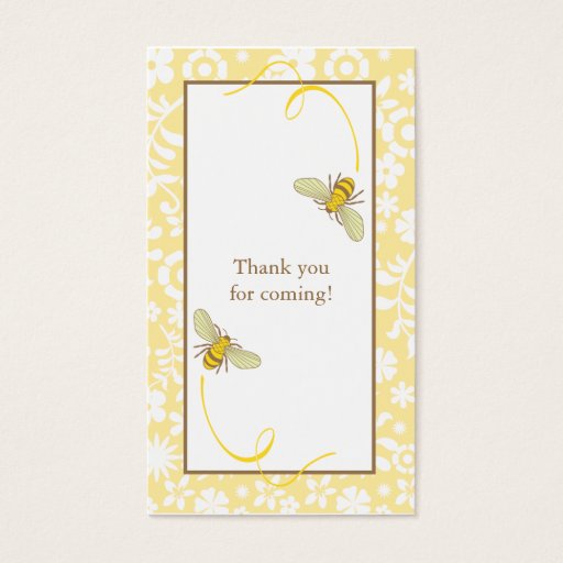 Customizable Bumble Bee Favor Tag Business Card Template