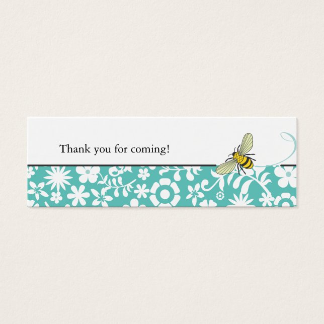 Bumble Bee Favor Tag  |  Blue (Front)