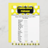 Bumble Bee Finish Mommy's Phrases Baby Shower Game (Front/Back)