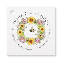 Bumble Bee Floral Sunflower Hydrangea Baby Shower Favor Tags