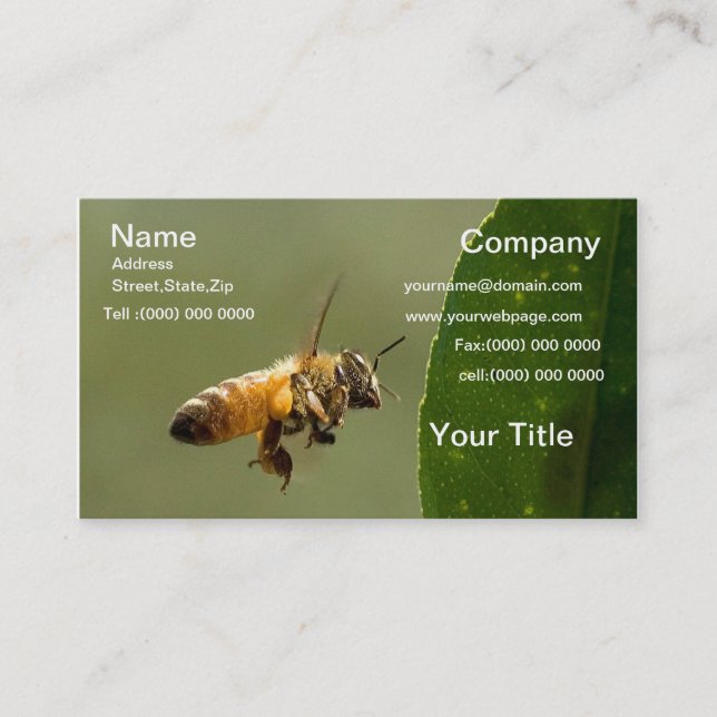 Bumble Bee Flying Business card (Front)