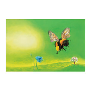 Bumble bee flying illustration acrylic print