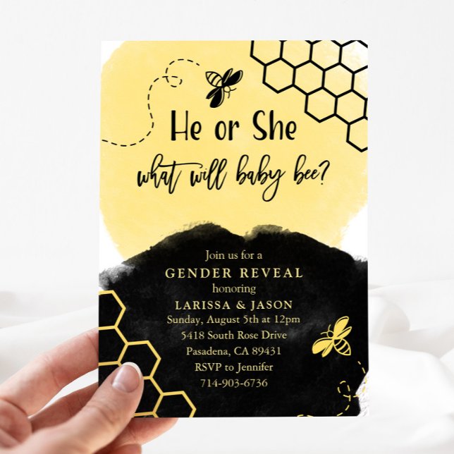 Bumble Bee Gender Reveal Invitation (Creator Uploaded)