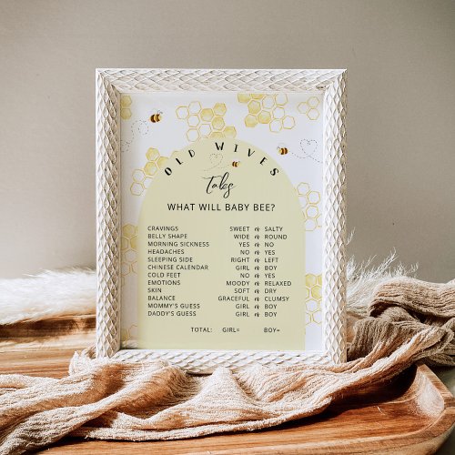 Bumble bee gender reveal Old Wives Tales Poster