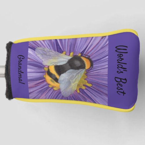 Bumble Bee Gift For Her Original Watercolor Golf Head Cover