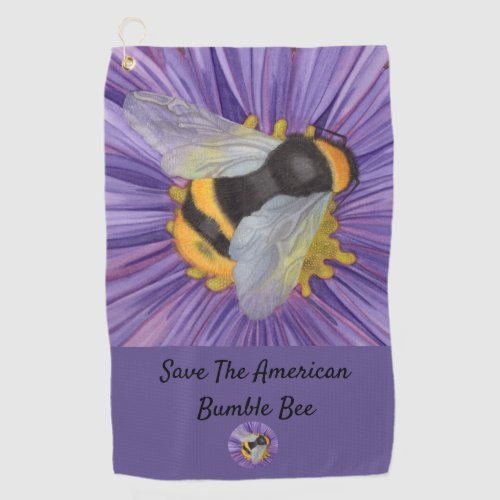 Bumble Bee Gift For Her Original Watercolor Golf Towel
