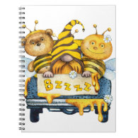 Bumble Bee, Gnome, Bear Spiral Notebook