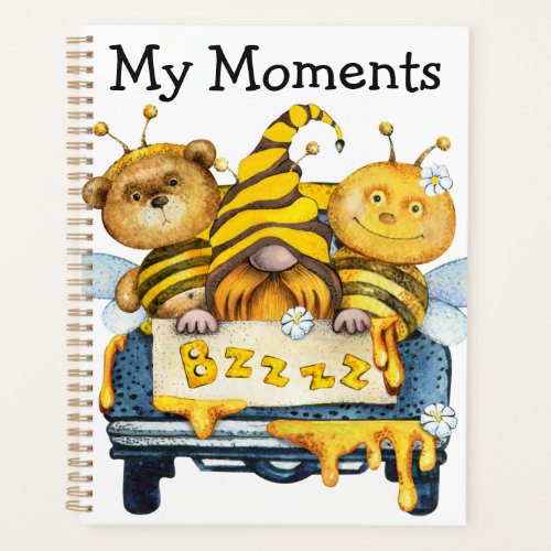 Bumble Bee Gnome Bear Spiral Notebook Planner