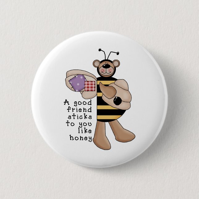 Bumble Bee Good Friend Button (Front)