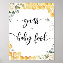 Bumble bee Guess the baby food baby shower game Poster