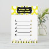 Bumble Bee Guess the Sweet Mess Card, Poo Game (Standing Front)