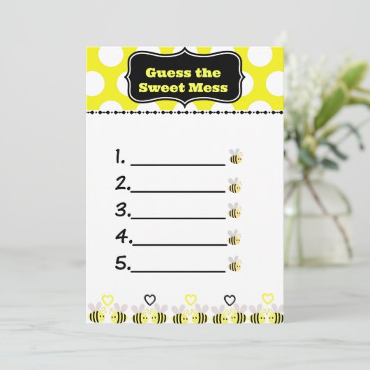 Bumble Bee Guess the Sweet Mess Card, Poo Game (Standing Front)